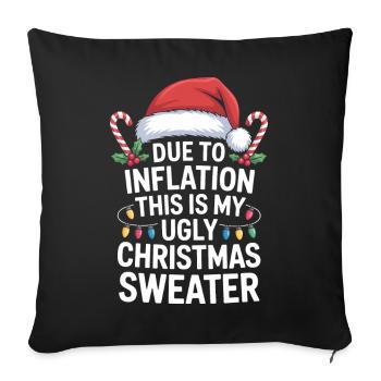 Inflation Hässlicher Weihnachtspullover - Sofakissenbezug 45 x 45 cm - Schwarz - Vorne