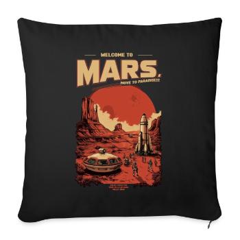 Mars Retro Adventure: Pioneer Station - Sofa pillowcase 17,3'' x 17,3'' (45 x 45 cm) - black - Front