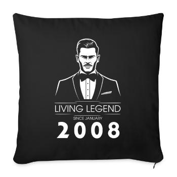 18. Geburtstag Living Legend (GENT) since 01/2008 - Sofa pillowcase 17,3'' x 17,3'' (45 x 45 cm) - black - Front