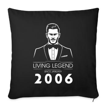 20th Anniversary Living Legend (GENT) since 01/2006 - Sofa pillowcase 17,3'' x 17,3'' (45 x 45 cm) - black - Front