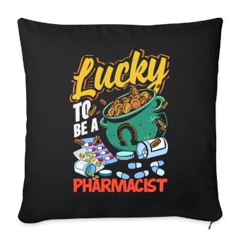 Apotheker Pharmazeutisch-technischer - Sofakissenbezug 45 x 45 cm - Schwarz - Vorne