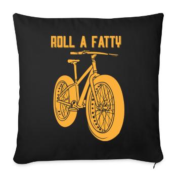 Roll A Fatty Fat Tire Bike Design - Sofa pillowcase 17,3'' x 17,3'' (45 x 45 cm) - black - Front