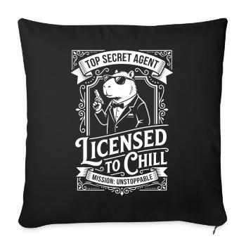 Licensed to Chill - Agent Humor - Housse de coussin décorative 45 x 45 cm - noir - Devant