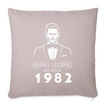 44. Birthday Living Legend (GENT) since 02/1982 - Sofa pillowcase 17,3'' x 17,3'' (45 x 45 cm) - light taupe - Front