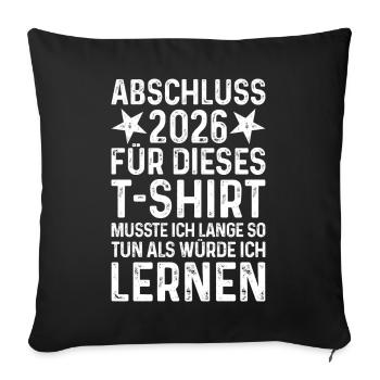 Diplôme 2026 (fais semblant d’étudier longtemps) - Housse de coussin décorative 45 x 45 cm - noir - Devant
