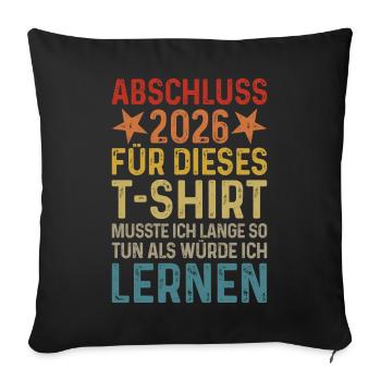 Remise des diplômes 2026 - Housse de coussin décorative 45 x 45 cm - noir - Devant