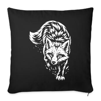 Tribal Fox – Wild Forest Animal Motif - Sofa pillowcase 17,3'' x 17,3'' (45 x 45 cm) - black - Front