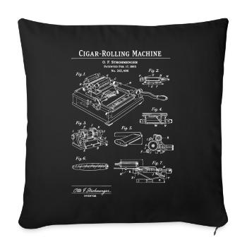 Bauplan für Zigarrenrollmaschine - Sofakissenbezug 45 x 45 cm - Schwarz - Vorne