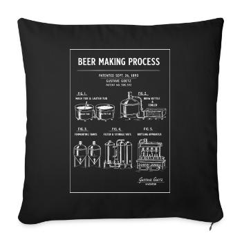 Bierbrauplan-Diagramm - Sofakissenbezug 45 x 45 cm - Schwarz - Vorne
