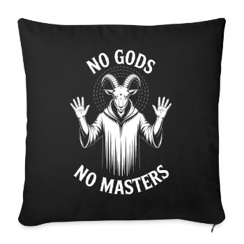Clerc de la chèvre Pas de dieux Pas de maîtres - Housse de coussin décorative 45 x 45 cm - noir - Devant