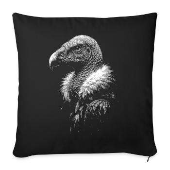 Vautour - Housse de coussin décorative 45 x 45 cm - noir - Devant