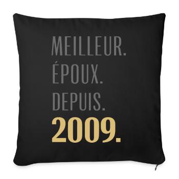 Best Husband Since 2009 Pink Wedding 17 Years - Sofa pillowcase 17,3'' x 17,3'' (45 x 45 cm) - black - Front