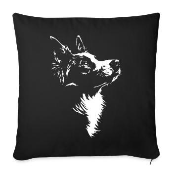 Silhouette de Border Collie Chiens de troupeau Chiens Wilssers - Housse de coussin décorative 45 x 45 cm - noir - Devant