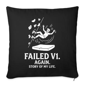 Fall V1 – Life Story - Sofa pillowcase 17,3'' x 17,3'' (45 x 45 cm) - black - Front