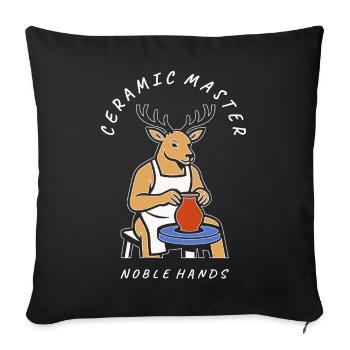 Ceramic Master Deer — Noble Hands - Sofa pillowcase 17,3'' x 17,3'' (45 x 45 cm) - black - Front