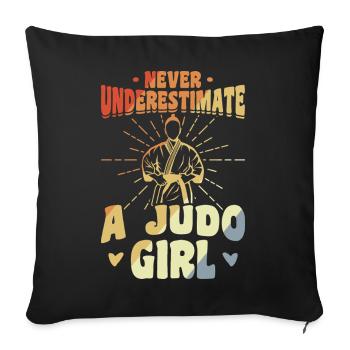 Judo Mädchen - Sofakissenbezug 45 x 45 cm - Schwarz - Vorne
