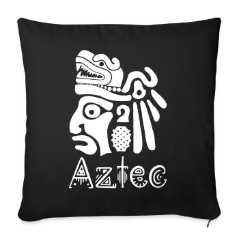 Aztec Warrior (White) - Sofa pillowcase 17,3'' x 17,3'' (45 x 45 cm) - black - Front
