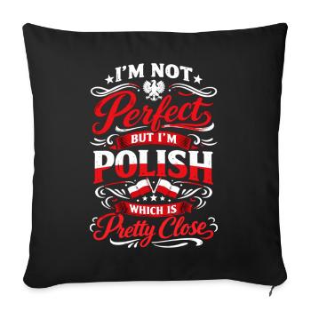 Polish Pride: Vintage Eagle & Funny Saying - Sofa pillowcase 17,3'' x 17,3'' (45 x 45 cm) - black - Front