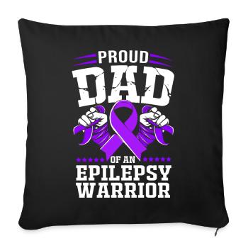 Epilepsy Dad Gift - Sofa pillowcase 17,3'' x 17,3'' (45 x 45 cm) - black - Front