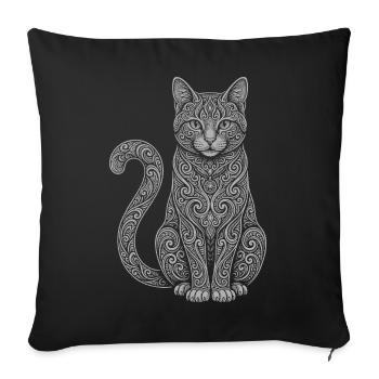 Hauskatze - Sofakissenbezug 45 x 45 cm - Schwarz - Vorne