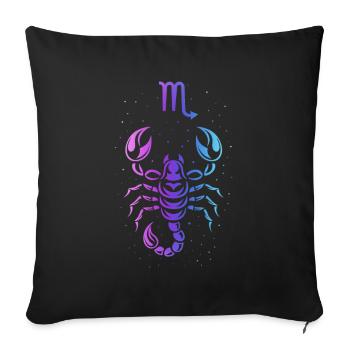 Signe du Signe du Scorpion – Néon intense - Housse de coussin décorative 45 x 45 cm - noir - Devant