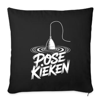 Fishing Saying Pose - Sofa pillowcase 17,3'' x 17,3'' (45 x 45 cm) - black - Front