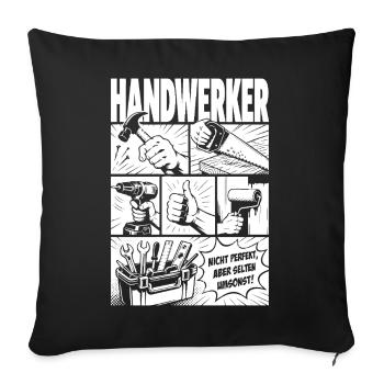 Les artisans ne sont pas parfaits mais rarement gratuits - Housse de coussin décorative 45 x 45 cm - noir - Devant