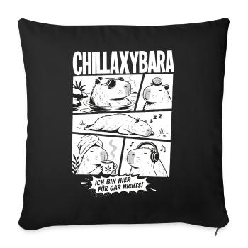 Chillax Capybara Lustiger Comic Stil - Sofakissenbezug 45 x 45 cm - Schwarz - Vorne