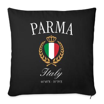 Parma Italien Wappen Krone – Reise Souvenir - Sofakissenbezug 45 x 45 cm - Schwarz - Vorne