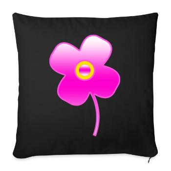 Flowers - Sofa pillowcase 17,3'' x 17,3'' (45 x 45 cm) - black - Front