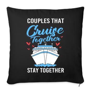 Cruise Cruise Ship - Sofa pillowcase 17,3'' x 17,3'' (45 x 45 cm) - black - Front