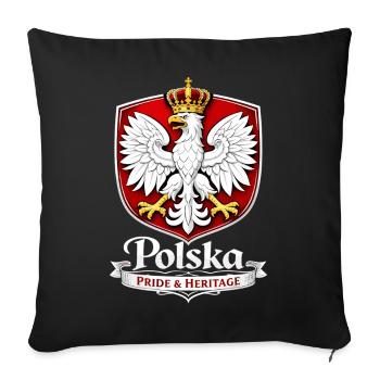 Polen Wappen T-Shirt – Polska Pride & Heritage - Sofakissenbezug 45 x 45 cm - Schwarz - Vorne