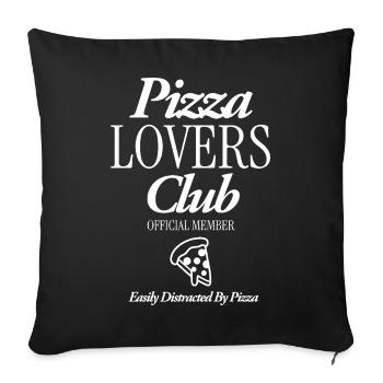 Pizza Lovers Club - Sofa pillowcase 17,3'' x 17,3'' (45 x 45 cm) - black - Front