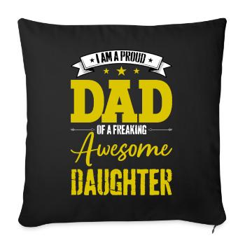 Père et fille - Housse de coussin décorative 45 x 45 cm - noir - Devant