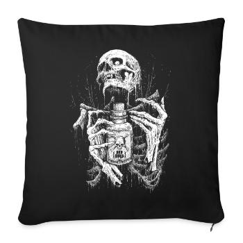 Dripping Skeleton Monochrome - Sofa pillowcase 17,3'' x 17,3'' (45 x 45 cm) - black - Front