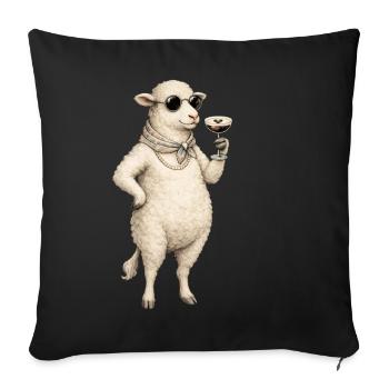 Moutons à cocktail avec style - Housse de coussin décorative 45 x 45 cm - noir - Devant