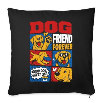 Ami Chien pour toujours Golden Retriever - Housse de coussin décorative 45 x 45 cm - noir - Devant