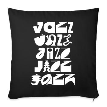 Jazz-Typografie-Burst - Sofakissenbezug 45 x 45 cm - Schwarz - Vorne