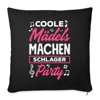 Coole Mädels Machen Schlager Party - Sofakissenbezug 45 x 45 cm - Schwarz - Vorne