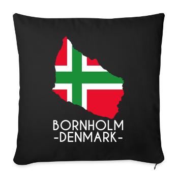 Bornholm, Danemark - Housse de coussin décorative 45 x 45 cm - noir - Devant