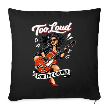 Pins Up Rockabilly : Trop bruyant pour la foule - Housse de coussin décorative 45 x 45 cm - noir - Devant
