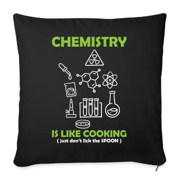 Chemielehrer Chemie Chemiker - Sofakissenbezug 45 x 45 cm - Schwarz - Vorne