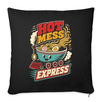 Hot Mess Express Ramen Train - Sofa pillowcase 17,3'' x 17,3'' (45 x 45 cm) - black - Front