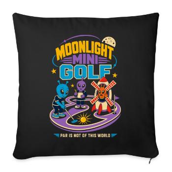 Mondschein Minigolf mit Aliens - Sofa pillowcase 17,3'' x 17,3'' (45 x 45 cm) - black - Front