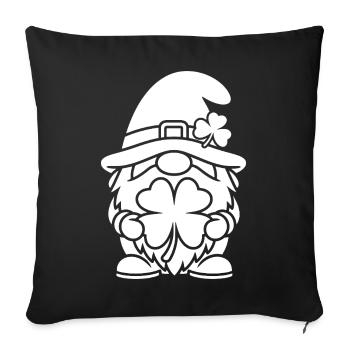 Lucky Dwarf with Shamrock - Sofa pillowcase 17,3'' x 17,3'' (45 x 45 cm) - black - Front