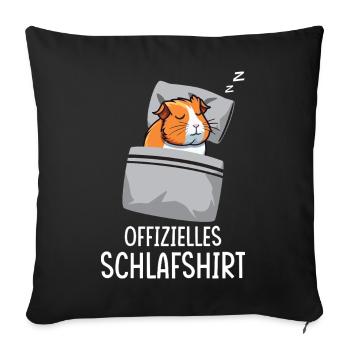 Offizielles Schlafshirt Pyjama Meerschweinchen  - Sofakissenbezug 45 x 45 cm - Schwarz - Vorne
