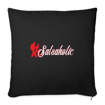 Salsaholic funny salsa dancer gift - Sofa pillowcase 17,3'' x 17,3'' (45 x 45 cm) - black - Front