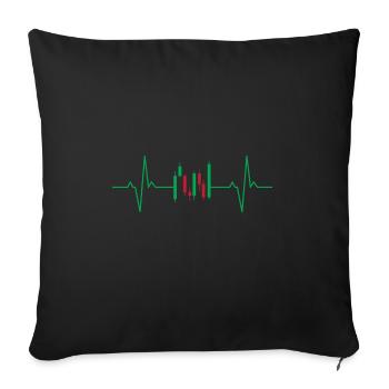 Candlesticks lifeline heartbeat day trader - Housse de coussin décorative 45 x 45 cm - noir - Devant