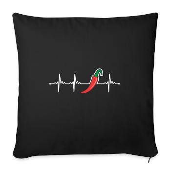 Chili Pfeffer - Sofakissenbezug 45 x 45 cm - Schwarz - Vorne