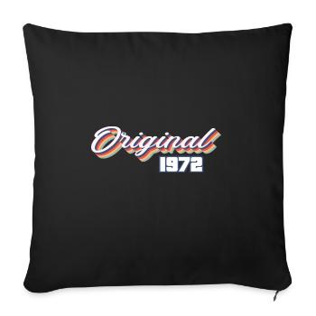 Original vintage 1972 50th birthday 50 years - Sofa pillowcase 17,3'' x 17,3'' (45 x 45 cm) - black - Front